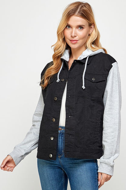 Salt & Pepper Denim Fleece Hoodie Jacket