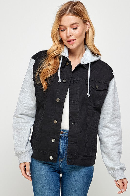 Salt & Pepper Denim Fleece Hoodie Jacket