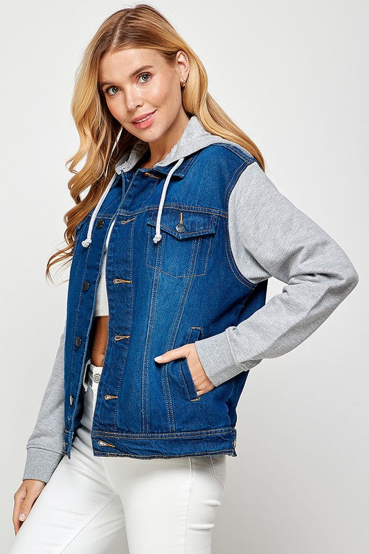 Salt & Pepper Denim Fleece Hoodie Jacket
