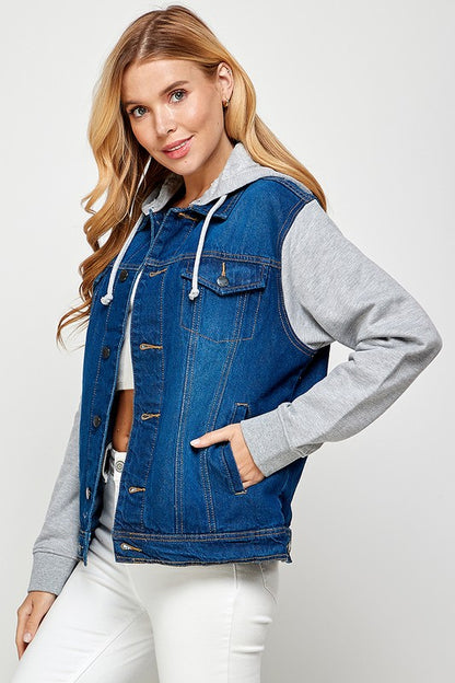 Salt & Pepper Denim Fleece Hoodie Jacket