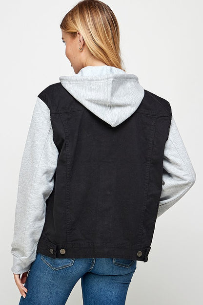 Salt & Pepper Denim Fleece Hoodie Jacket