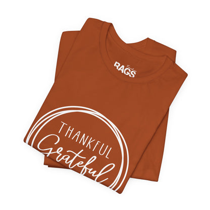 Thankful Grateful Blessed T-Shirt — Thanksgiving Fall Tee