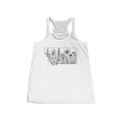 Montana Wildflower Tank Top — Floral State Outline Racerback