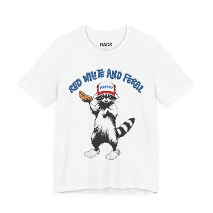Patriotic Raccoon Tee — "Red White and Ferrell" 4th of July Graphic Shirt