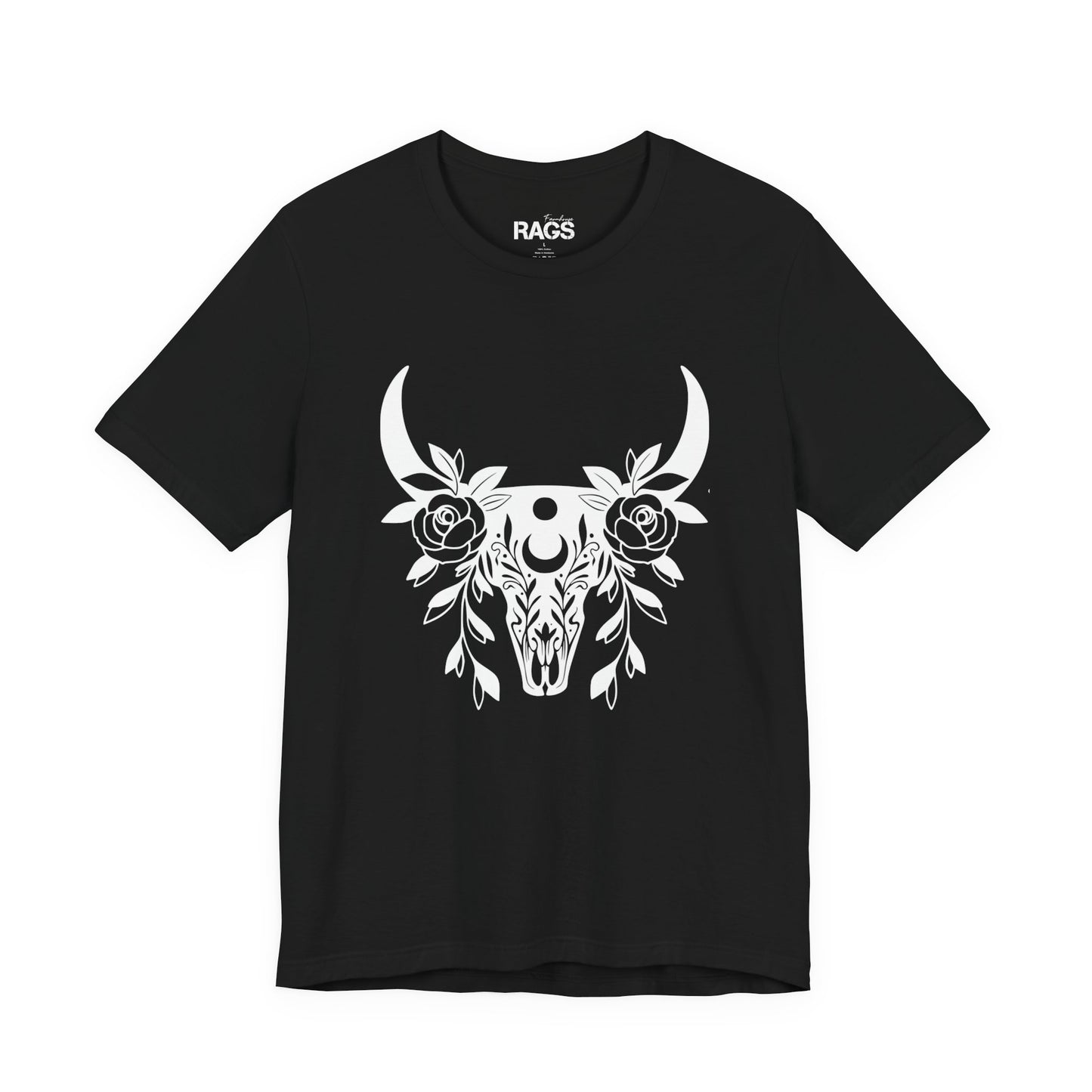 Bull Skull Floral Tee — Boho Western Graphic T-Shirt