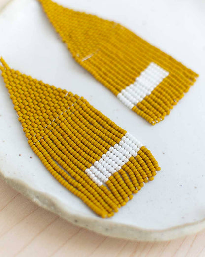 Mostaza Beaded Fringe Earrings