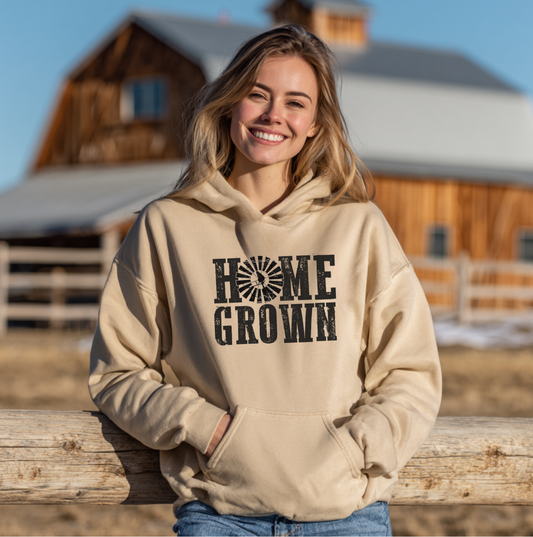 Homegrown Hoodie Sweatshirt - Rustic Farm Life Pullover