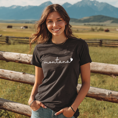 Montana Lovin' Script Heart Graphic T-Shirt