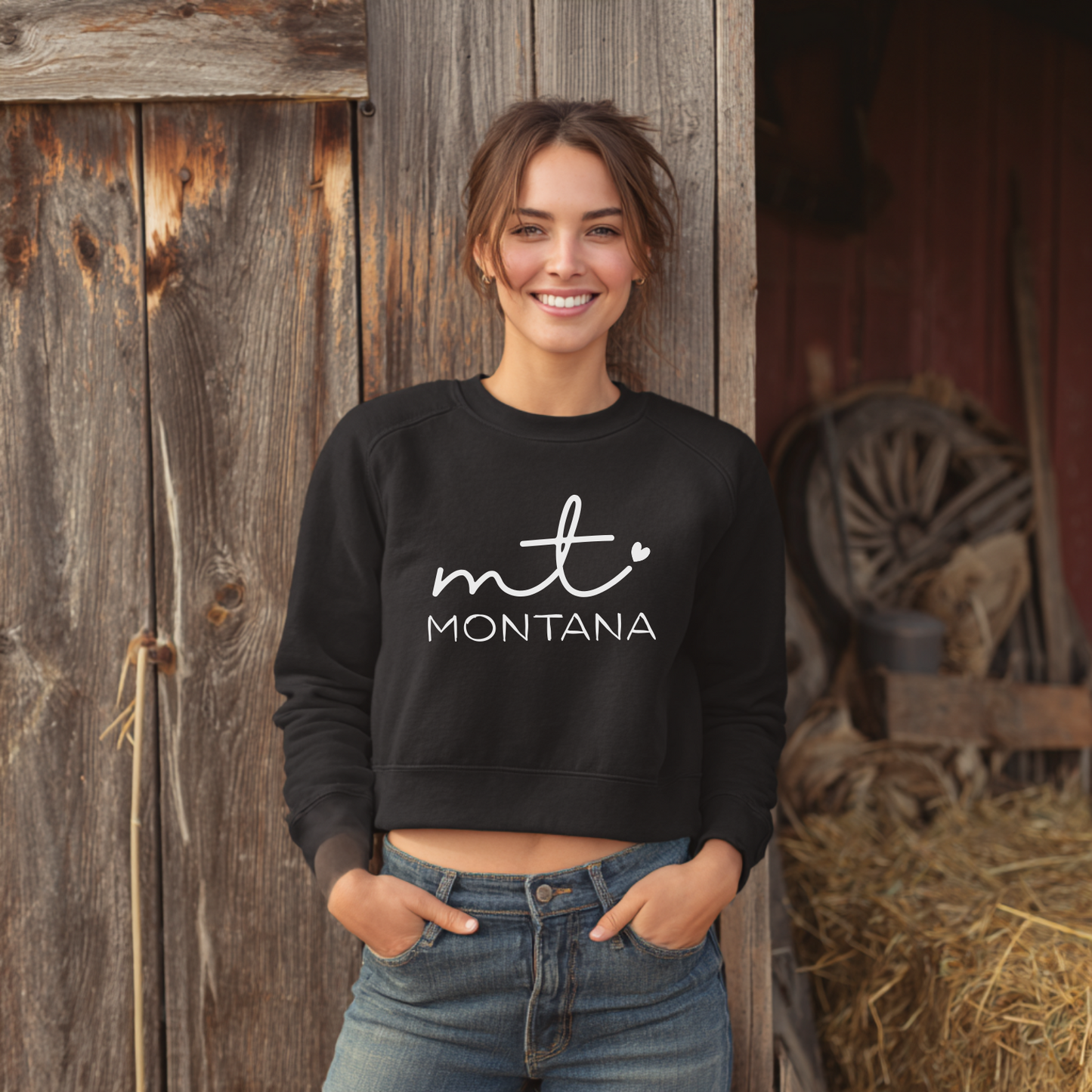 MT Love Montana Cropped Pullover