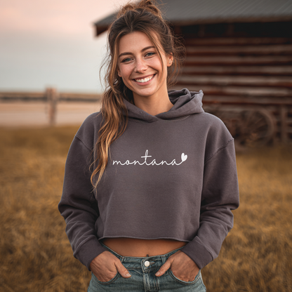 Montana Lovin' Cropped Hoodie Cozy Women's Pullover