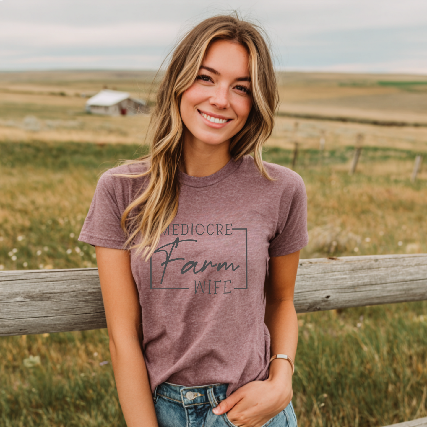 Mediocre Farm Wife T-Shirt — Rustic Farm Life Graphic Tee
