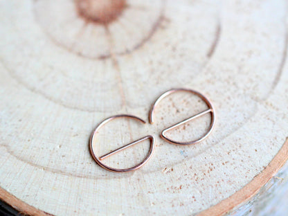 Tiny E Sliders: 14k Gold Filled