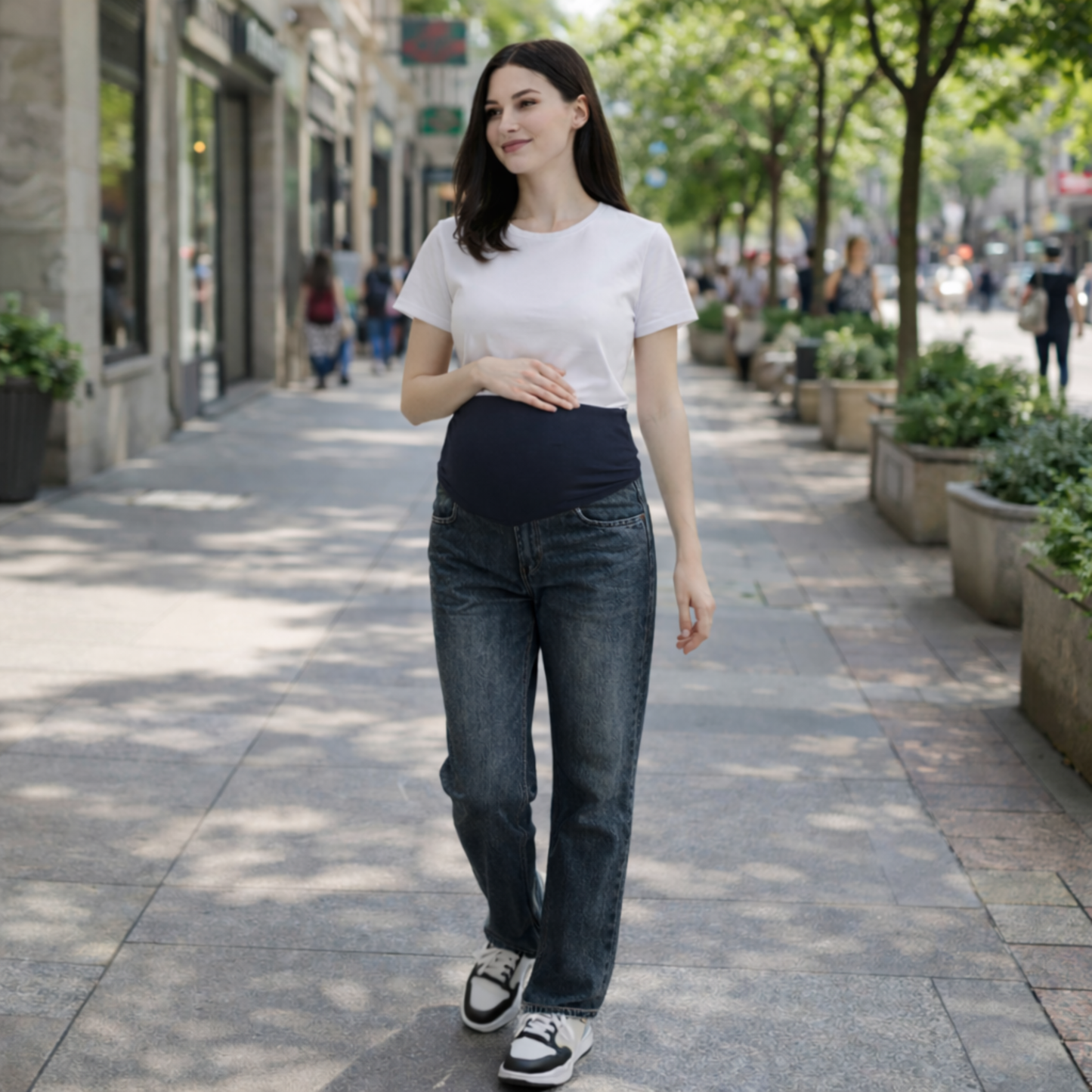 LuLu Maternity Wide Leg Denim Jeans
