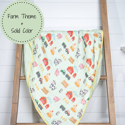 Muslin Quilt Baby & Kids Blanket Little Farmer