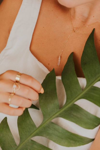 Nash Lariat Necklace | 14kt Gold Fill + Sterling Silver