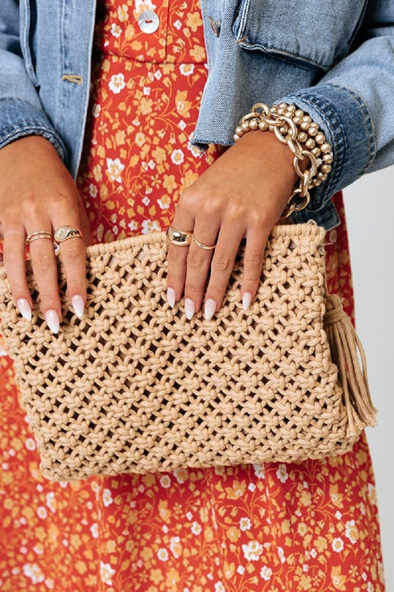 Boho Crochet Tulip Clutch