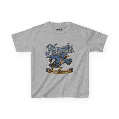 Kids 'Hawks' Graphic Tee — Vintage Mascot School Spirit Shirt