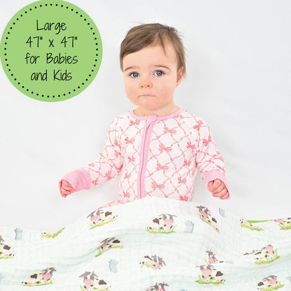 Muslin Quilt Baby & Kids Blanket Moo Moo Here Farm