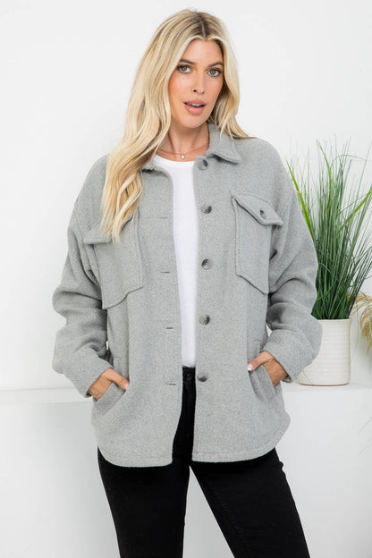 Georgie Grey Wool Shacket