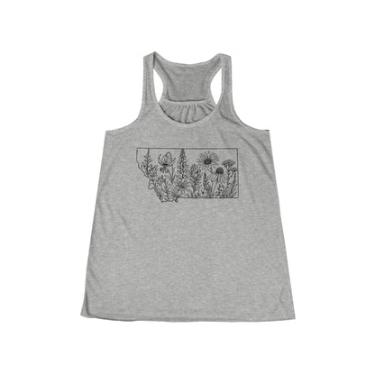 Montana Wildflower Tank Top — Floral State Outline Racerback