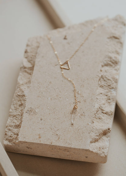 Nash Lariat Necklace | 14kt Gold Fill + Sterling Silver