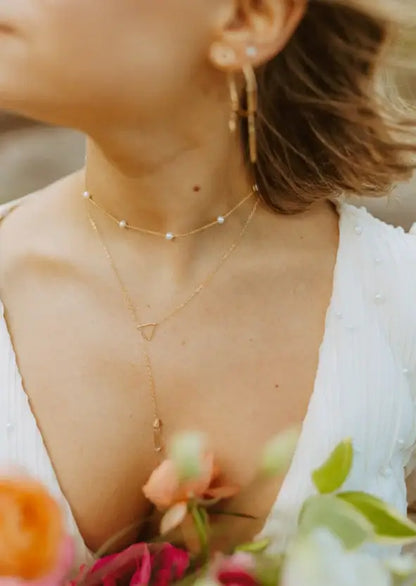 Nash Lariat Necklace | 14kt Gold Fill + Sterling Silver