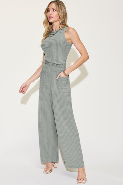 Basic Bae Tank and Wide Leg Pants Set