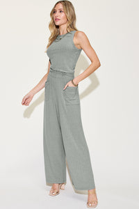 Basic Bae Tank and Wide Leg Pants Set