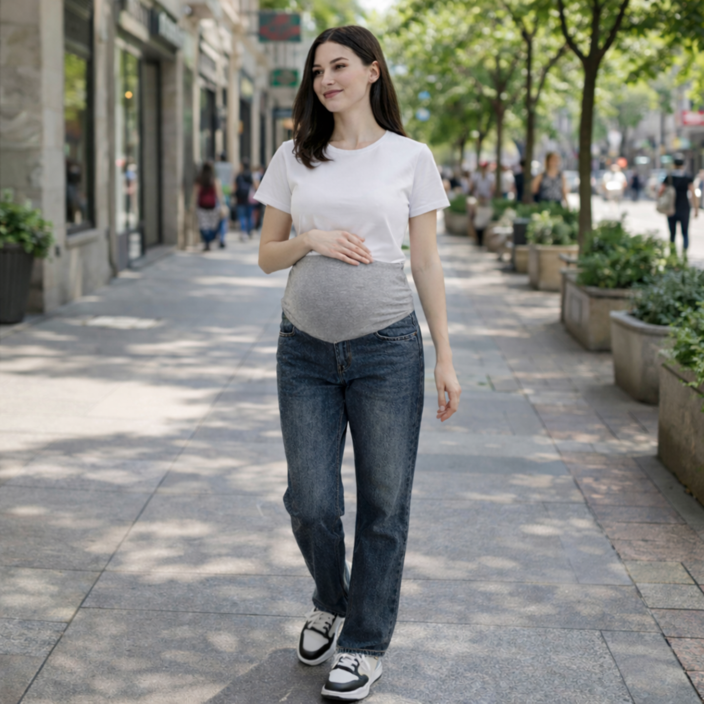 LuLu Maternity Wide Leg Denim Jeans