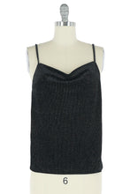 Load image into Gallery viewer, Glitter Velvet Onyx Tank
