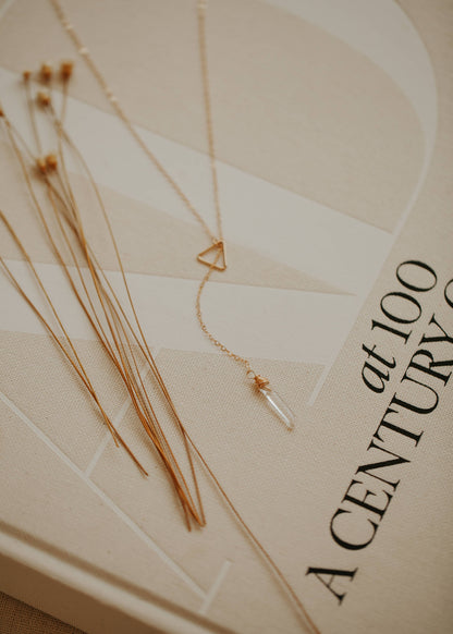 Nash Lariat Necklace | 14kt Gold Fill + Sterling Silver