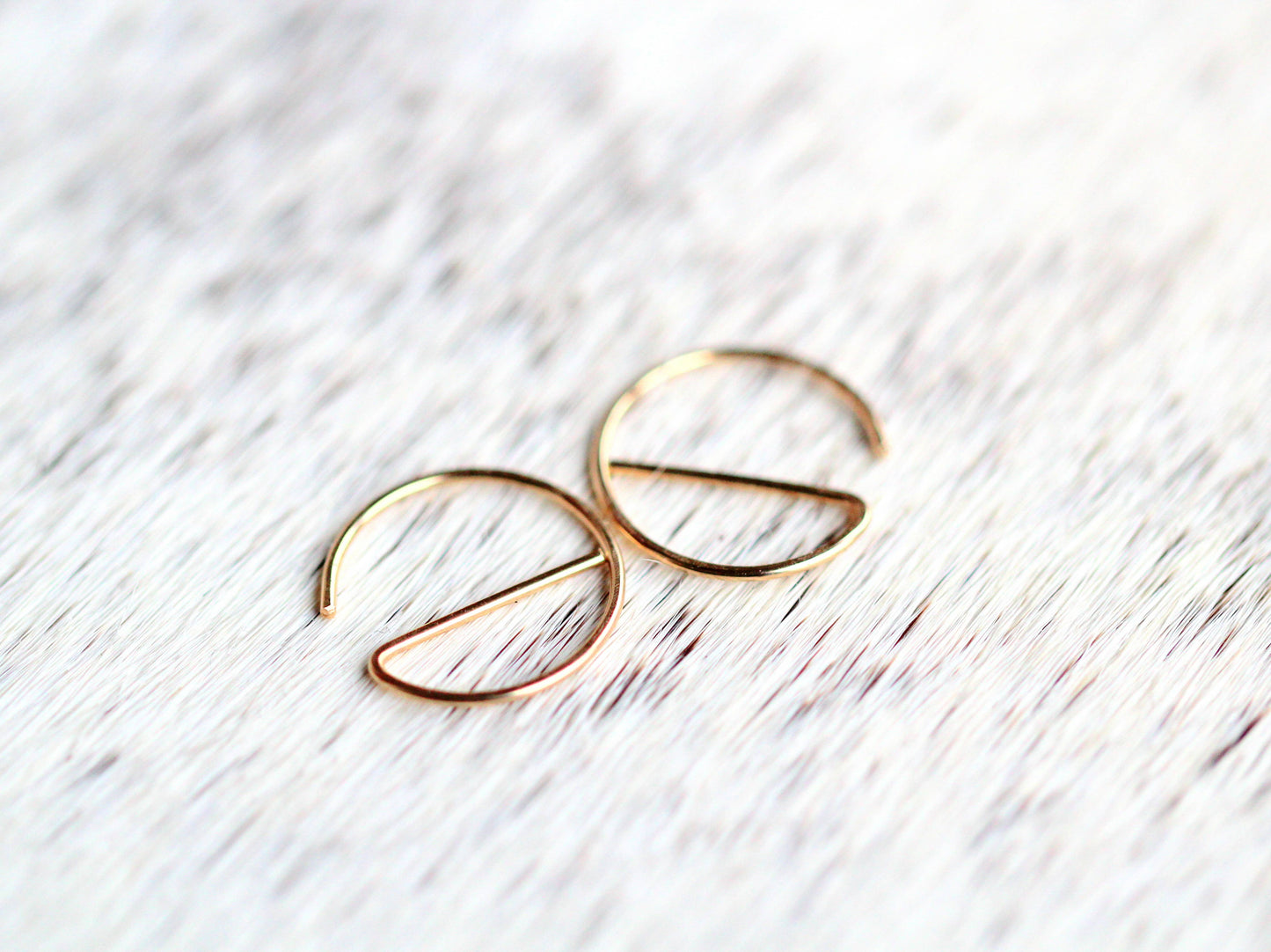 Tiny E Sliders: 14k Gold Filled