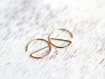 Tiny E Sliders: 14k Gold Filled