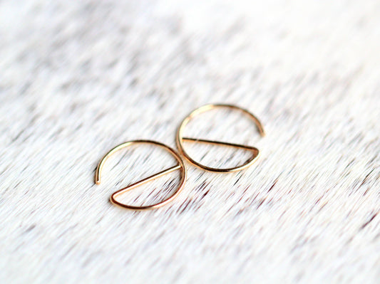 Tiny E Sliders: 14k Gold Filled