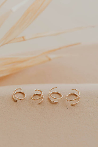 Tiny Twist Earrings | 14kt Gold Fill + Sterling Silver