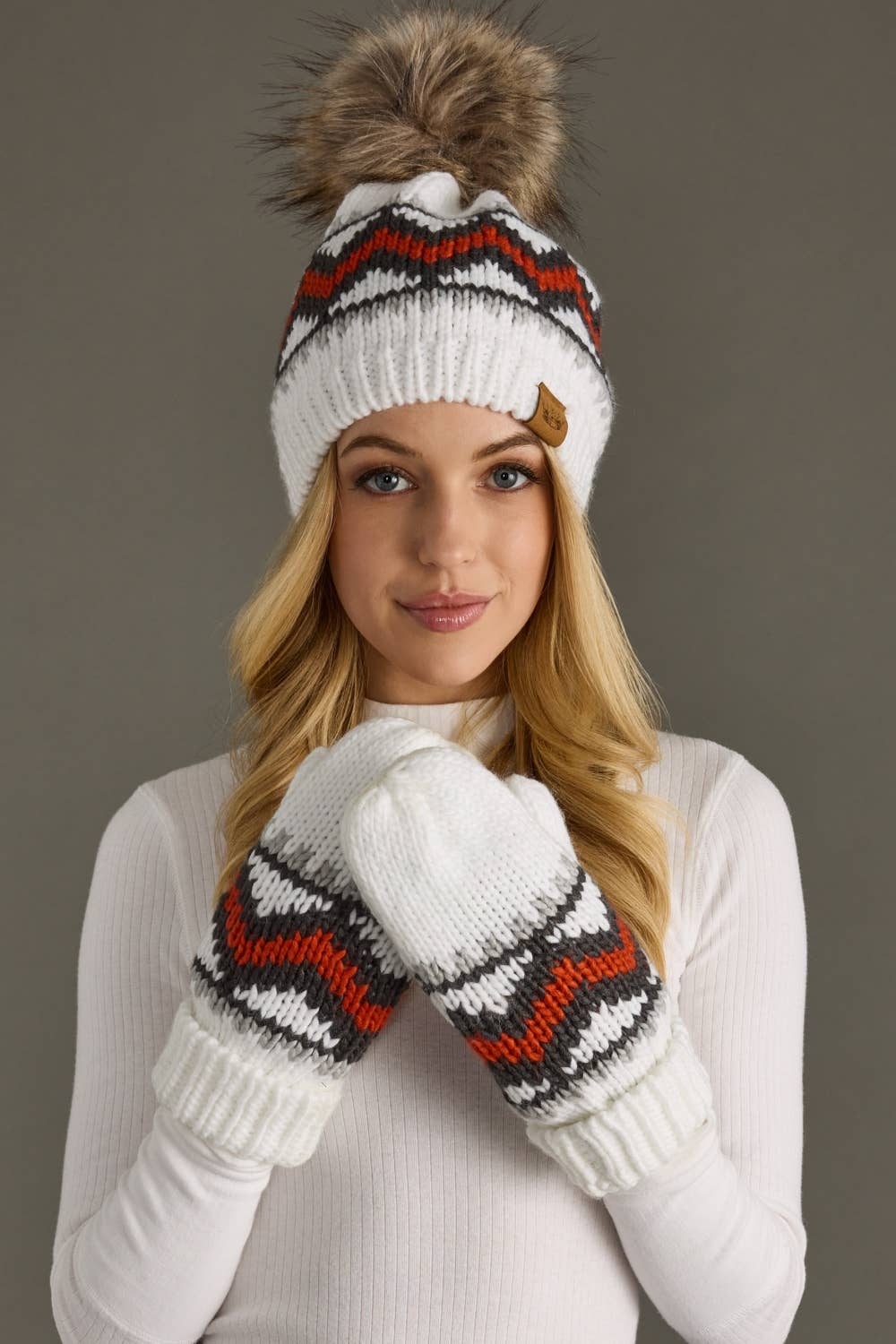 Whitefish Patterned Pom Hat