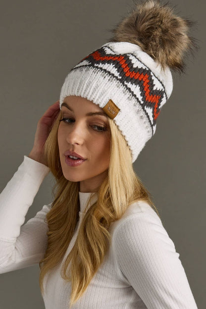 Whitefish Patterned Pom Hat