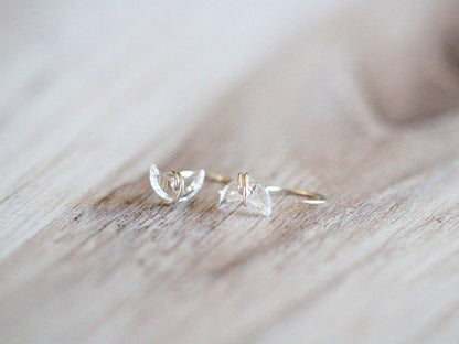Moonbeam Hug Hoops - Crystal Quartz: 14k Gold Fill