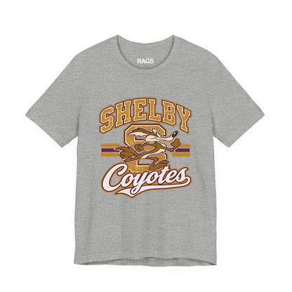 Shelby Coyotes School Spirit T-Shirt — Retro Mascot Tee