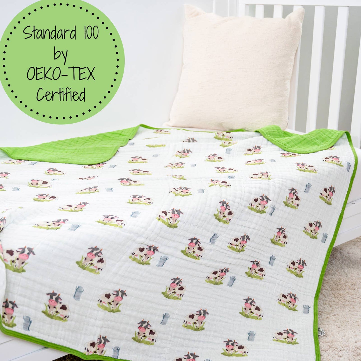 Muslin Quilt Baby & Kids Blanket Moo Moo Here Farm