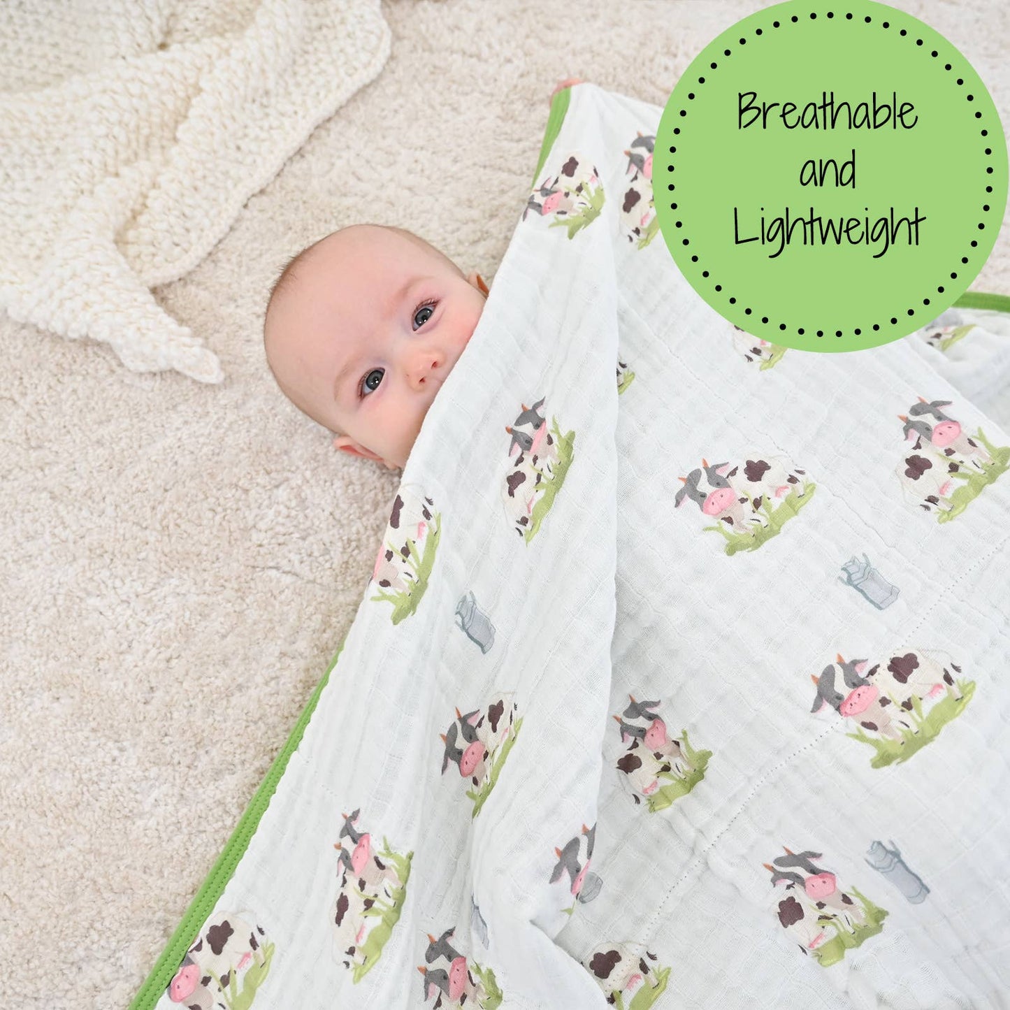 Muslin Quilt Baby & Kids Blanket Moo Moo Here Farm