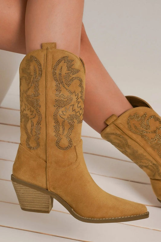 Whiskey Rhinestone Boots