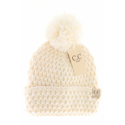 Kids' Bee Stitch Knit Pom C.C Beanie