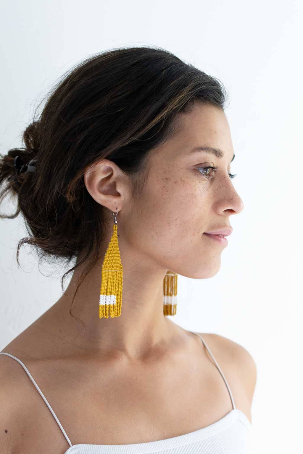 Mostaza Beaded Fringe Earrings