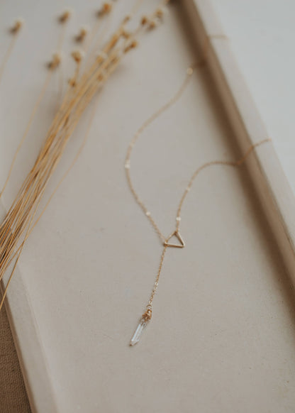 Nash Lariat Necklace | 14kt Gold Fill + Sterling Silver