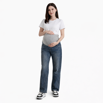 LuLu Maternity Wide Leg Denim Jeans