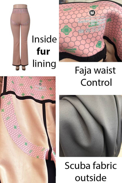 Faja Waisted Fur Lined Flare Pants