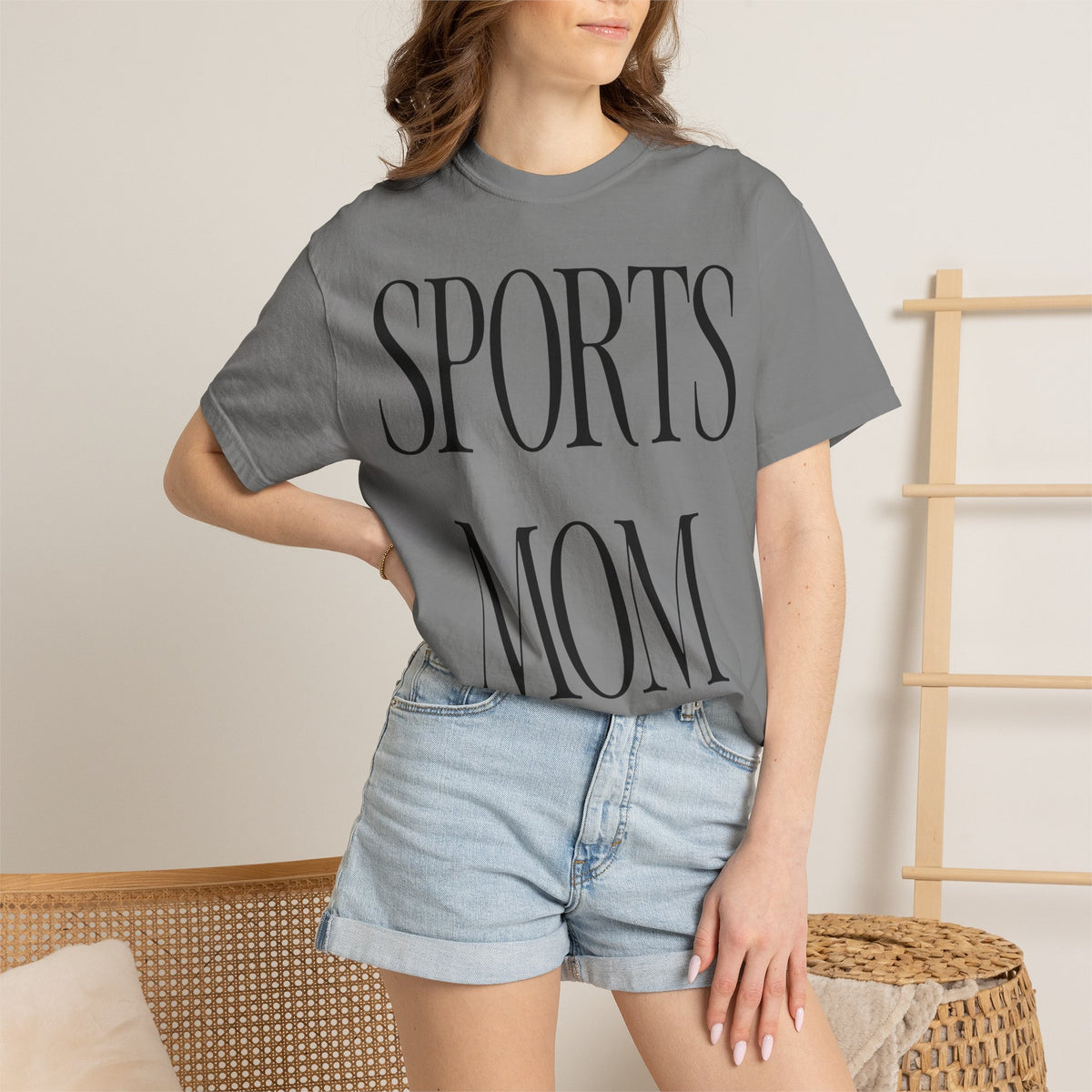 Sports Mom T-Shirt — Vintage Garment-Dyed Tee for Moms of Athletes