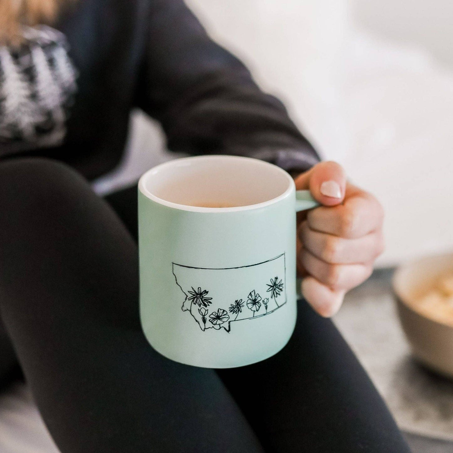 Montana Wildflower Ceramic Mug - Powder Blue