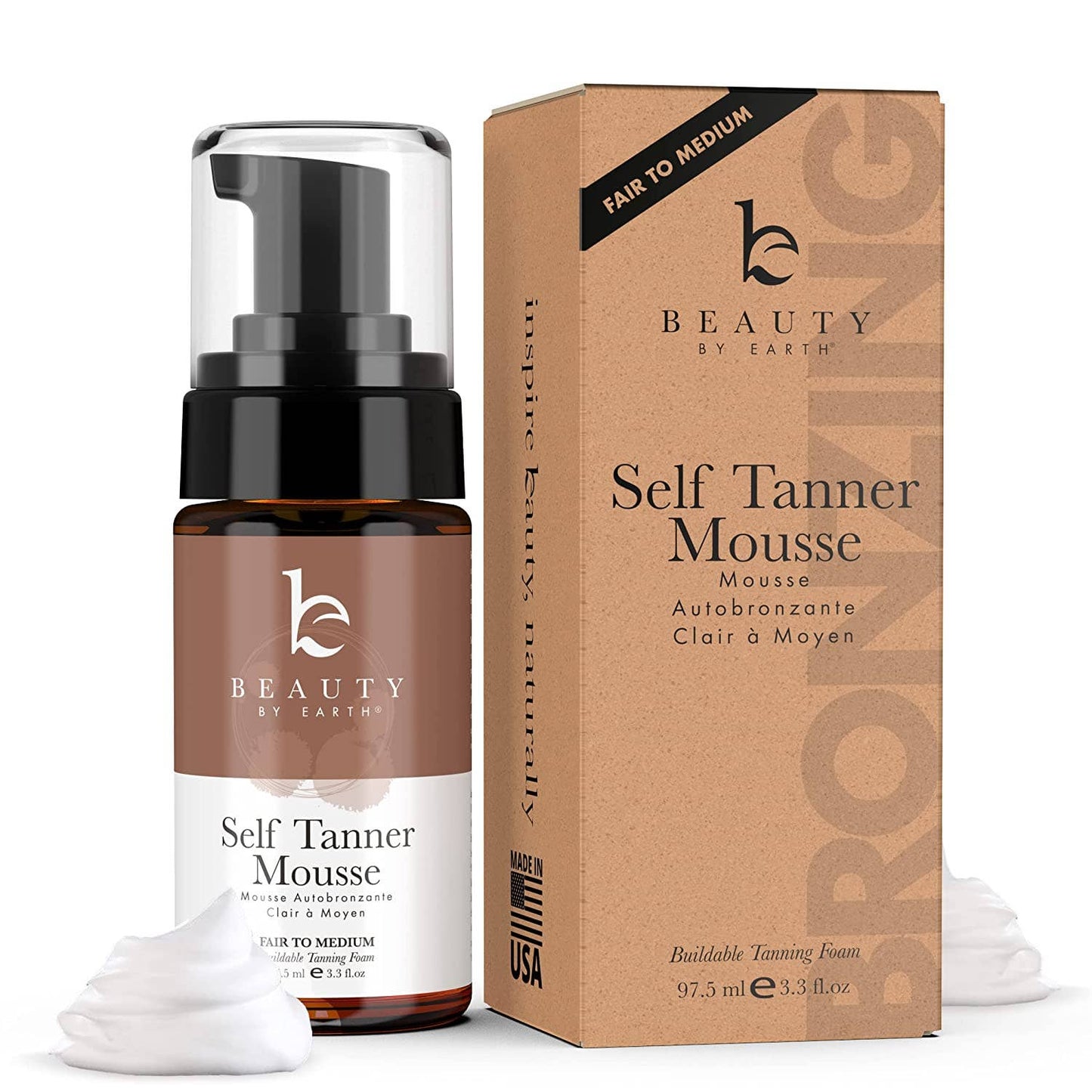 Beauty Self Tanner Body Tanning Mousse Medium to Dark